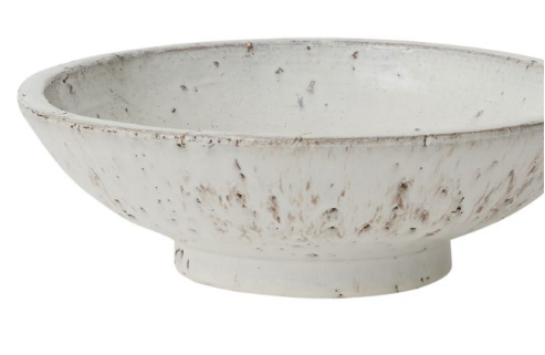 White Speckle Flower Bowl Large