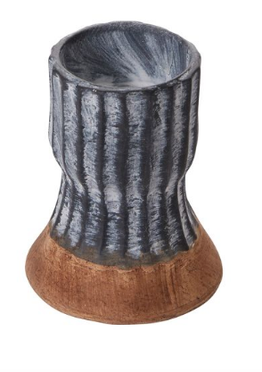 Dark blue clay candle holders