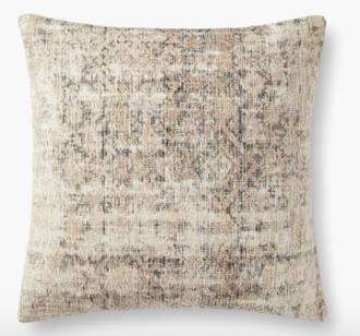 ivory and graphite patterned polly filled pillow