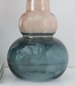 Blue and Pink Glass Vase