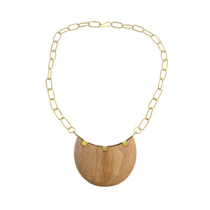 Muir Drop Pendant Necklace | Light Wood