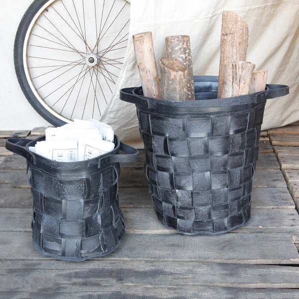 Reclaimed Tire Basket - Natural Rubber