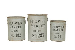 Flower Market Buckets | Set of 3