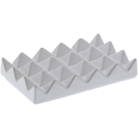 Ceramic Soap Dish - Raised Pyramid - Matte White